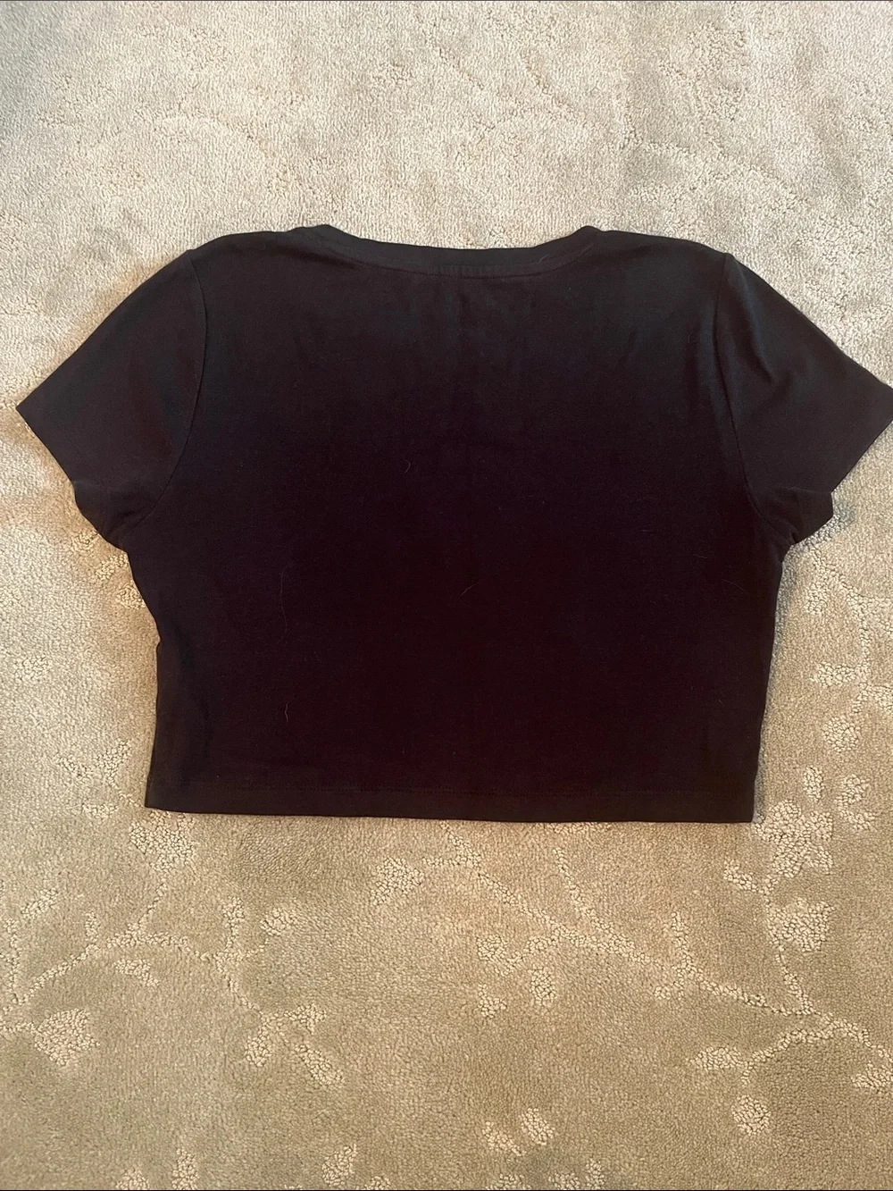 GAP Black Cropped Crew Tee